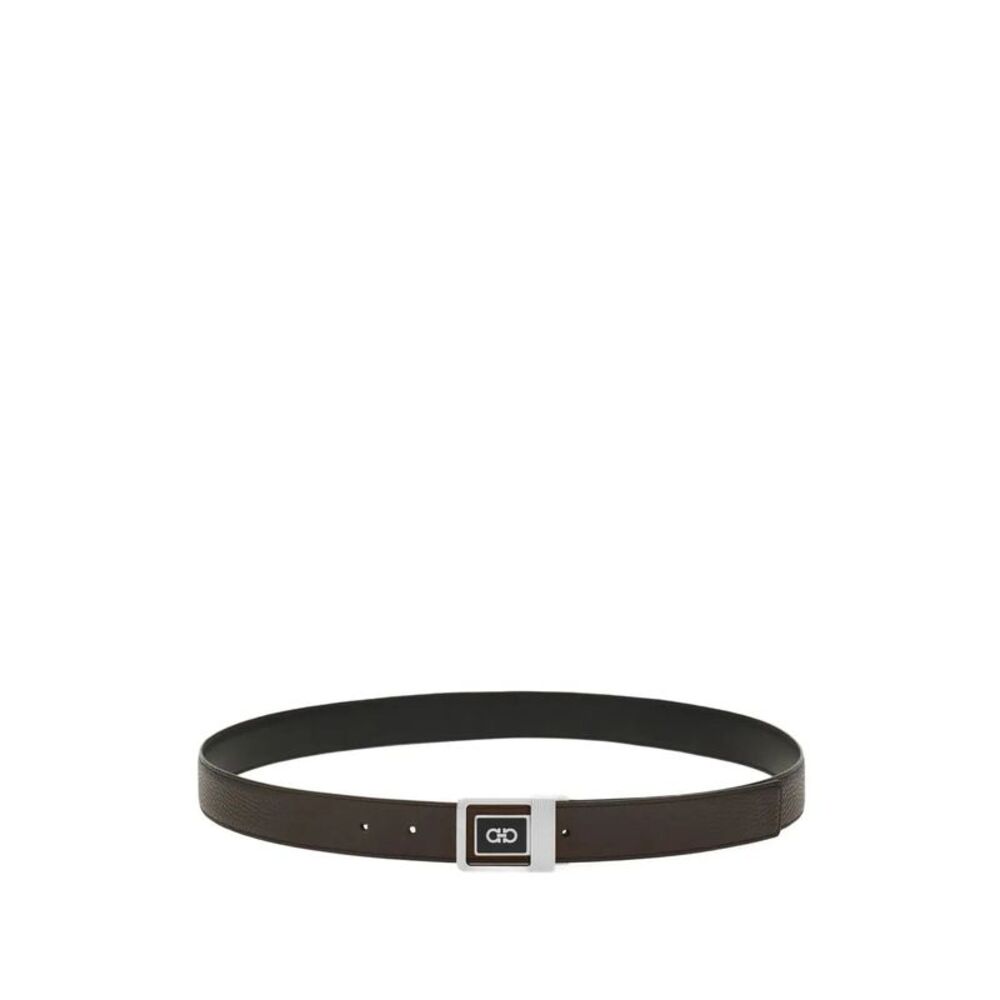 Double Square Reversible Leather Belt Women